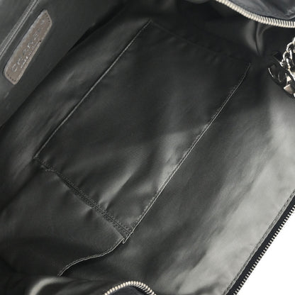 Chanel Black Calfskin Patent Leather Modern Chain Rhodoid Hobo Handbag