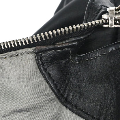 Chanel Black Calfskin Patent Leather Modern Chain Rhodoid Hobo Handbag