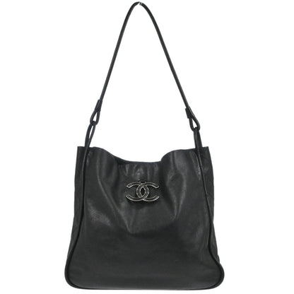 Chanel Black Calfskin Paris-Rome Coco Curve Hobo Shoulder Bag