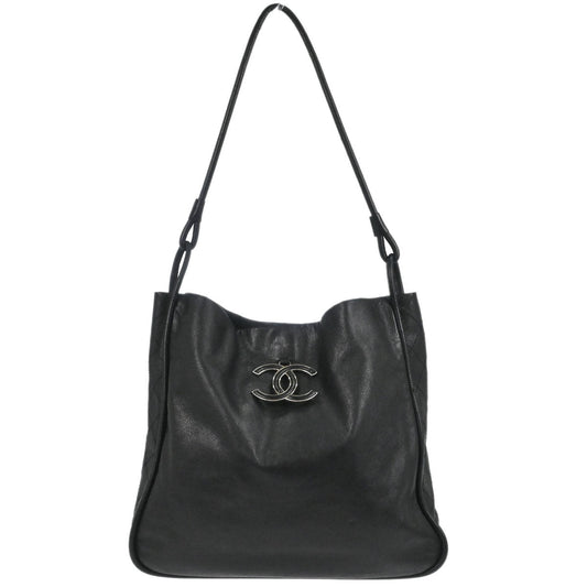 Chanel Black Calfskin Paris-Rome Coco Curve Hobo Shoulder Bag