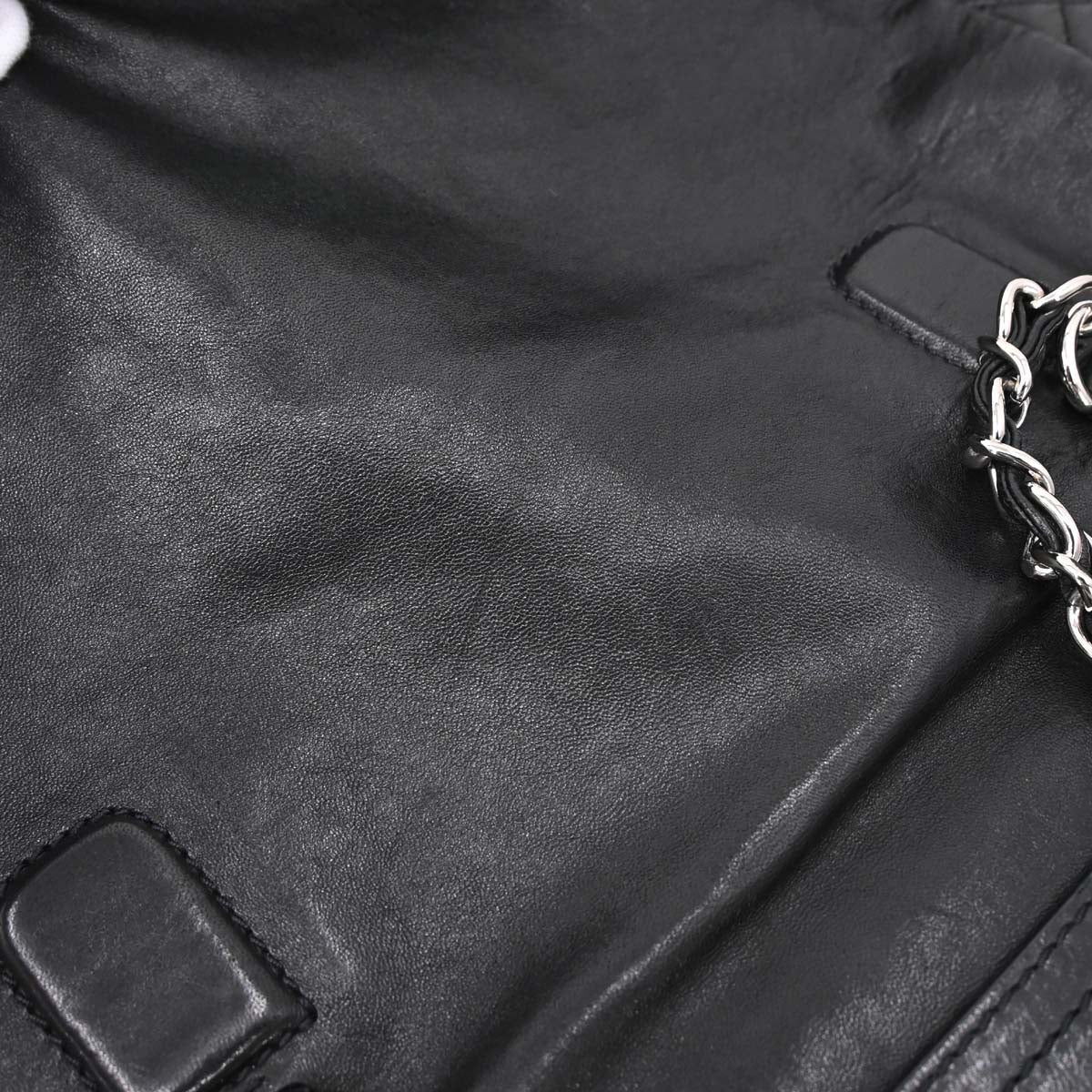 Chanel Black Lambskin Mademoiselle Lock Tote Handbag