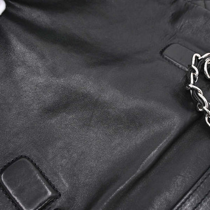 Chanel Black Lambskin Mademoiselle Lock Tote Handbag