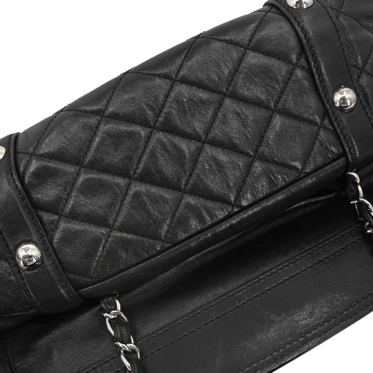 Chanel Black Lambskin Mademoiselle Lock Tote Handbag