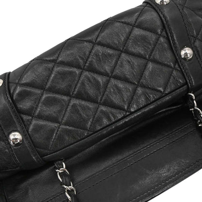 Chanel Black Lambskin Mademoiselle Lock Tote Handbag