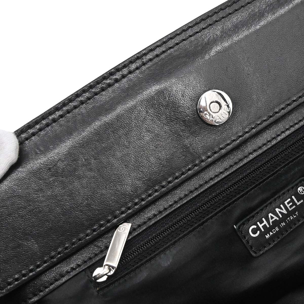 Chanel Black Lambskin Mademoiselle Lock Tote Handbag