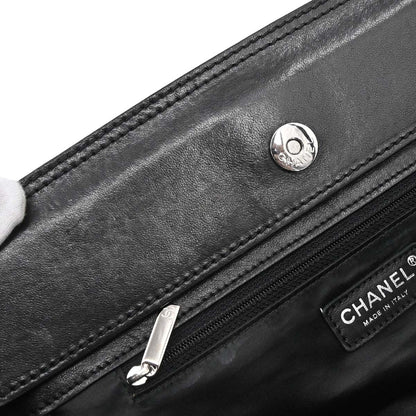Chanel Black Lambskin Mademoiselle Lock Tote Handbag
