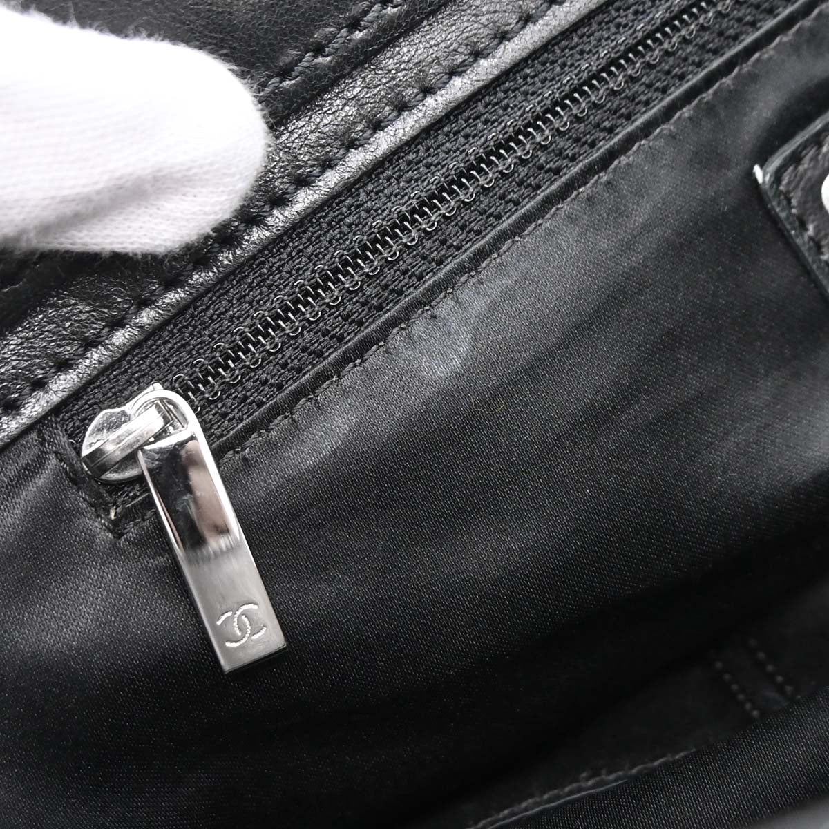 Chanel Black Lambskin Mademoiselle Lock Tote Handbag