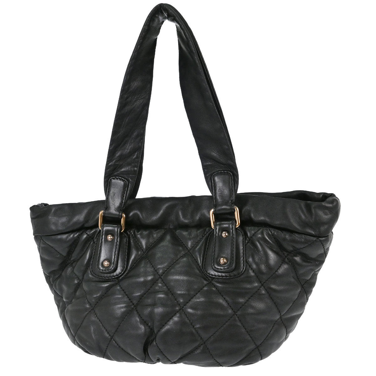 Chanel 2005-2006 Black Lambskin Cloudy Bundle Tote Handbag