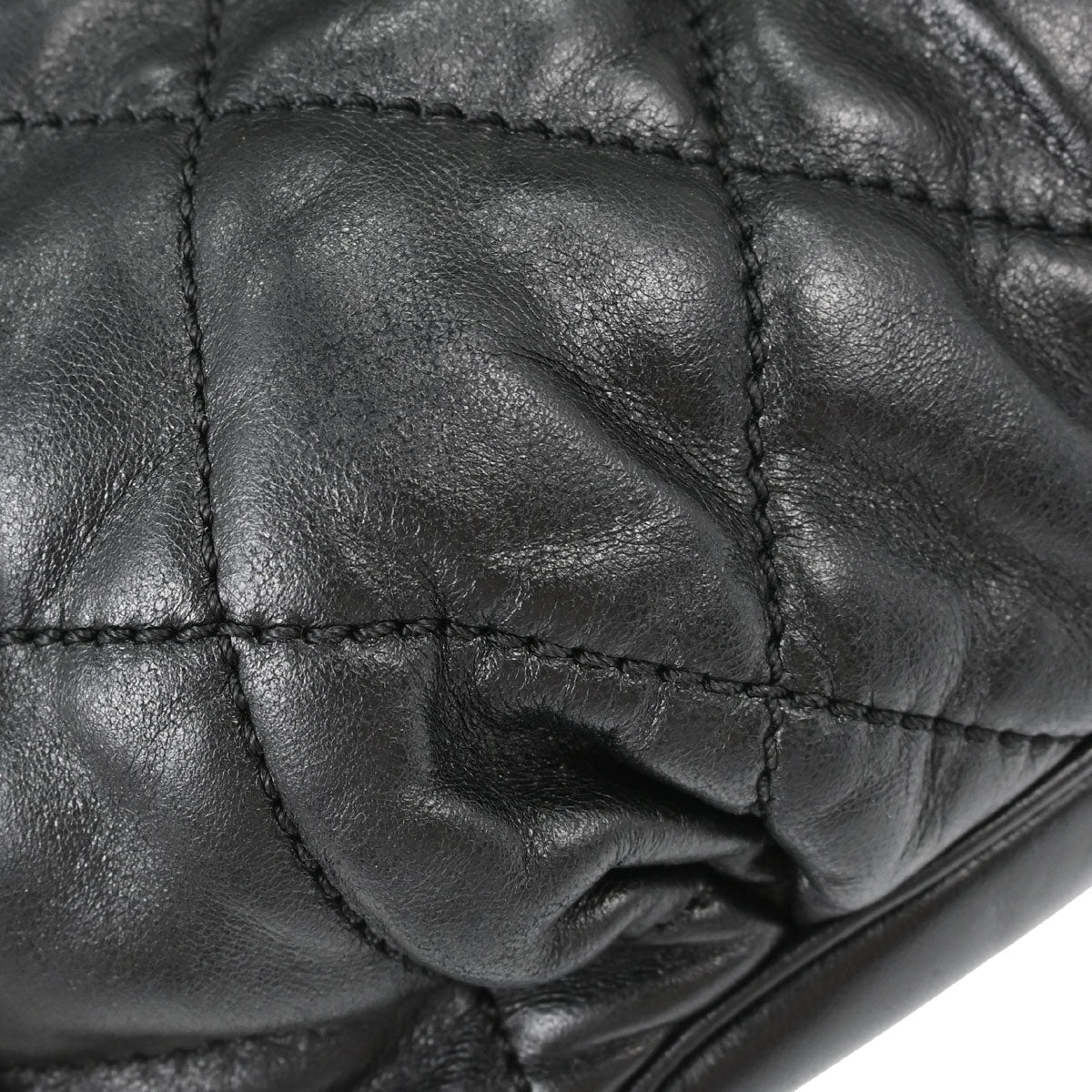 Chanel 2005-2006 Black Lambskin Cloudy Bundle Tote Handbag
