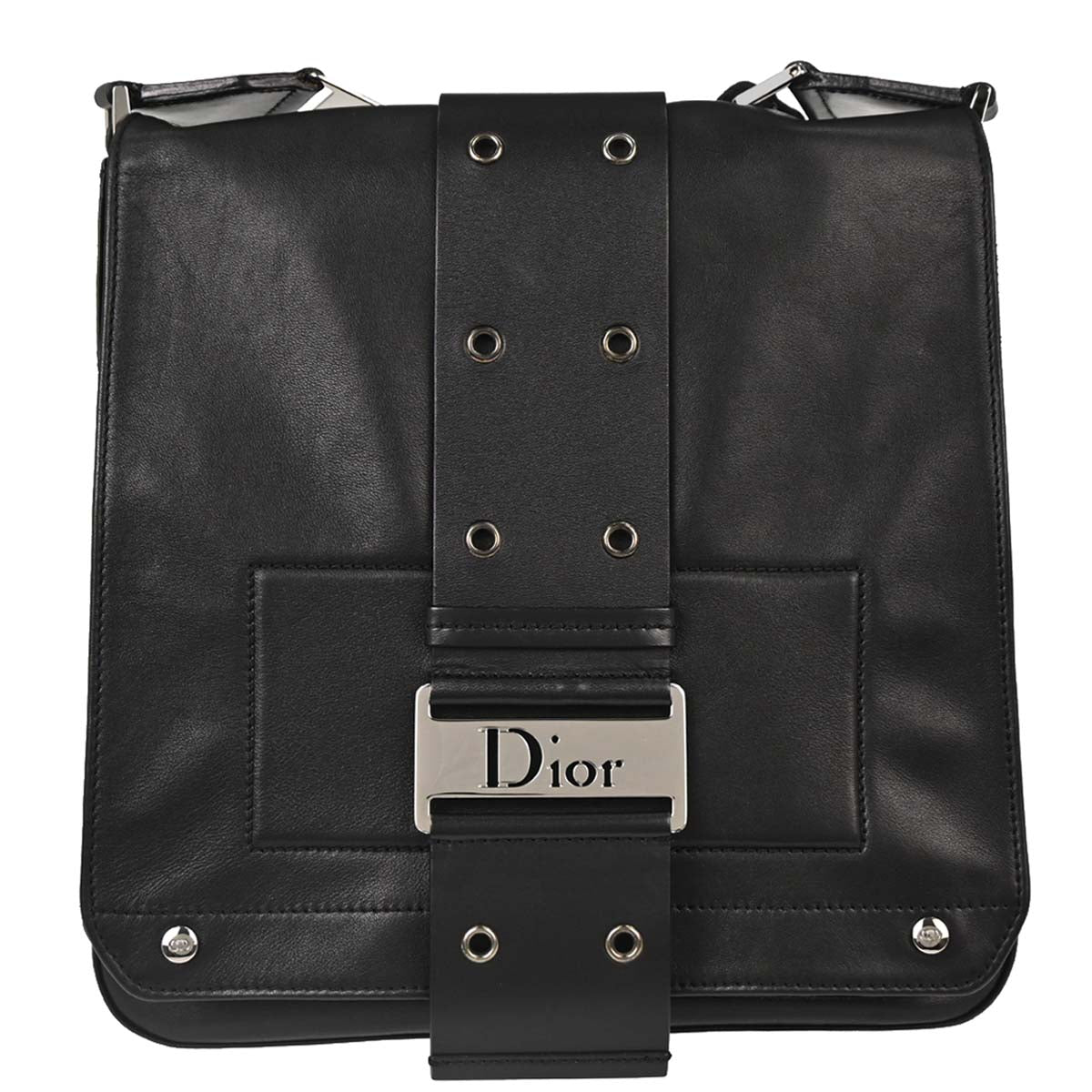 Christian Dior Black Leather Street Chic Shoulder Bag