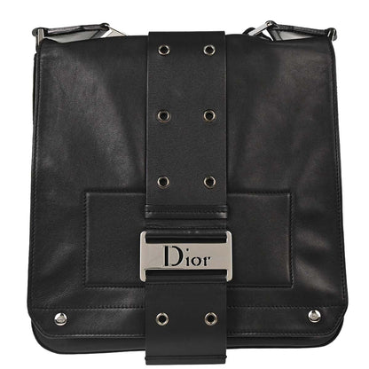 Christian Dior Black Leather Street Chic Shoulder Bag