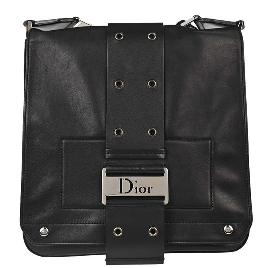 Christian Dior Black Leather Street Chic Shoulder Bag