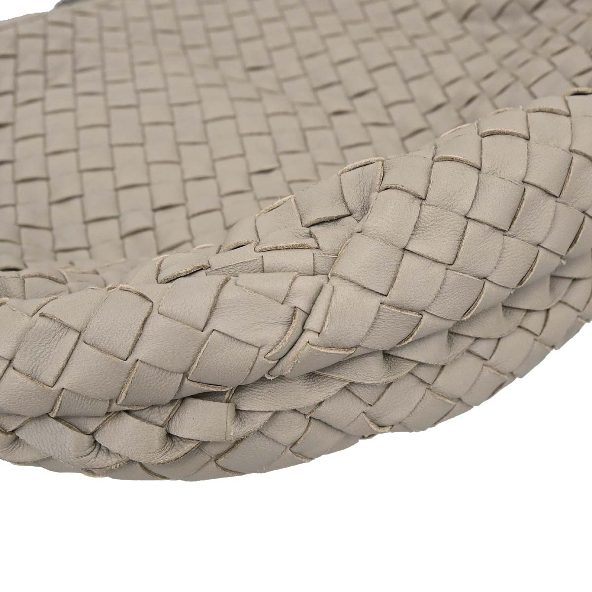 Bottega Veneta Gray Lambskin Intrecciato Hobo Handbag