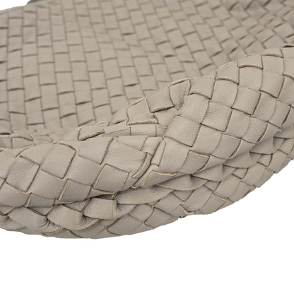 Bottega Veneta Gray Lambskin Intrecciato Hobo Handbag