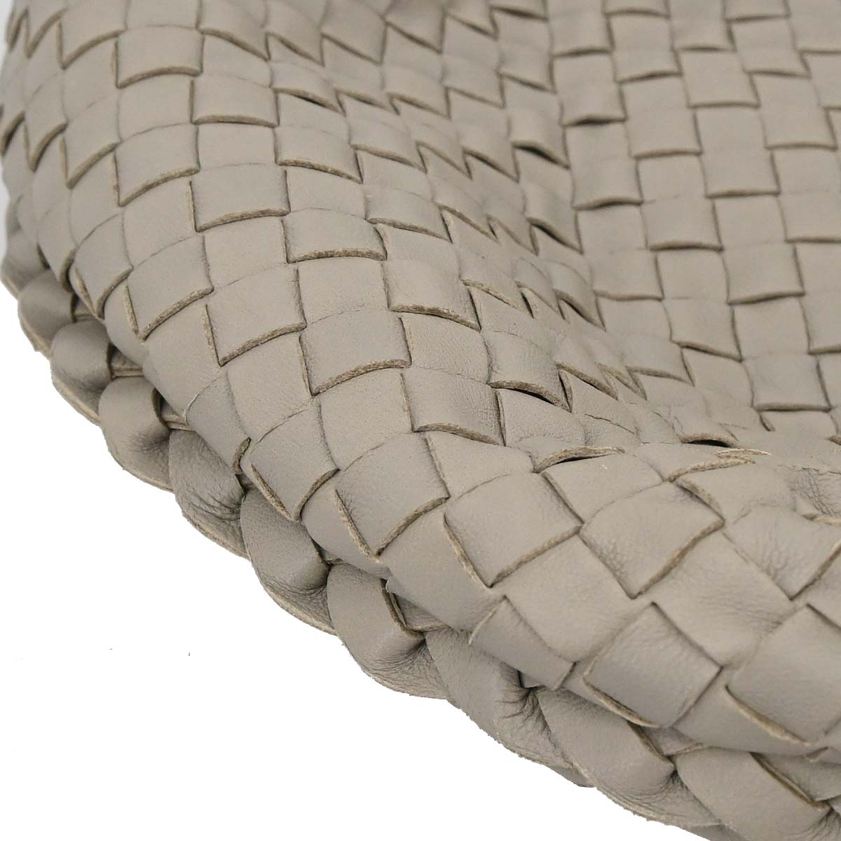 Bottega Veneta Gray Lambskin Intrecciato Hobo Handbag