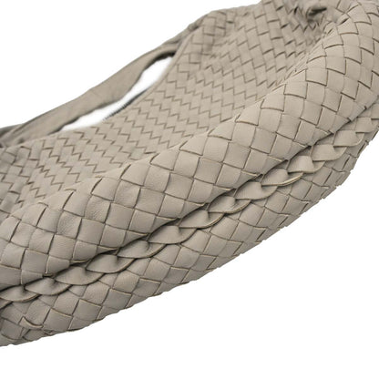 Bottega Veneta Gray Lambskin Intrecciato Hobo Handbag