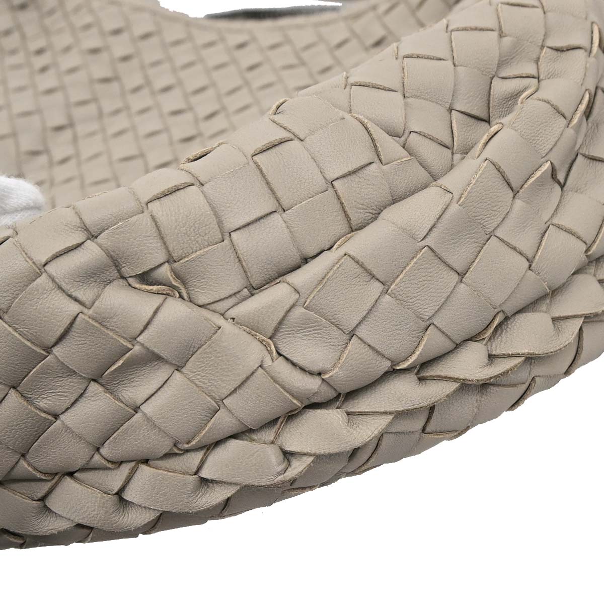 Bottega Veneta Gray Lambskin Intrecciato Hobo Handbag