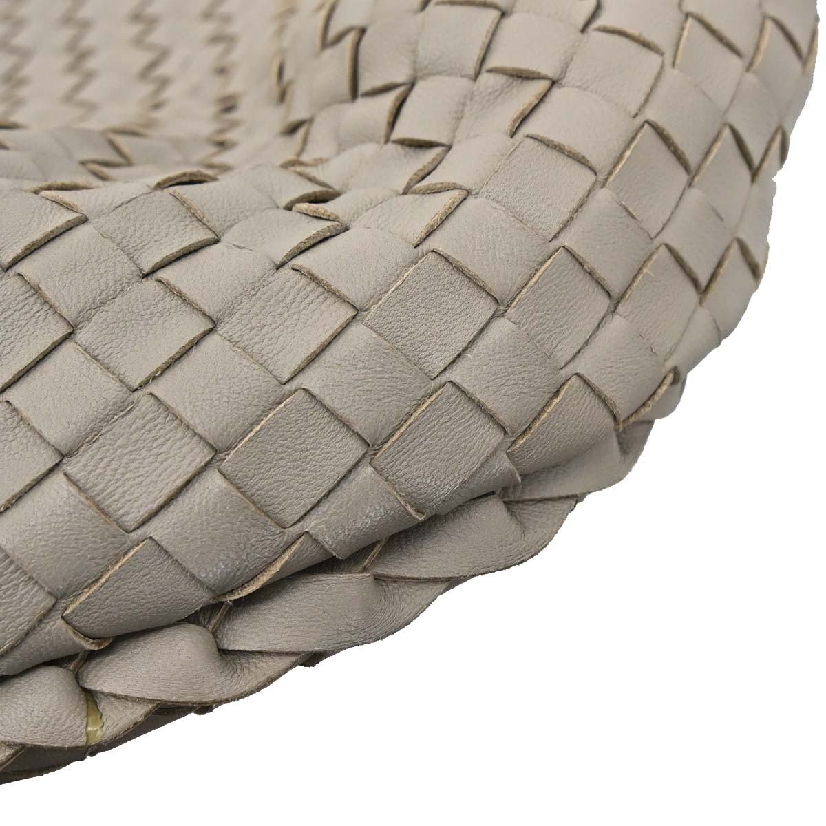 Bottega Veneta Gray Lambskin Intrecciato Hobo Handbag
