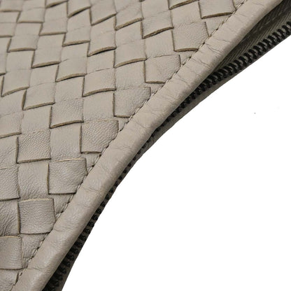 Bottega Veneta Gray Lambskin Intrecciato Hobo Handbag