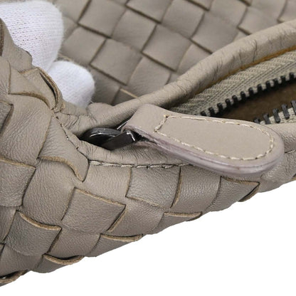 Bottega Veneta Gray Lambskin Intrecciato Hobo Handbag