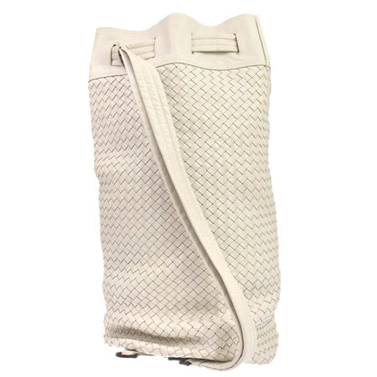 Bottega Veneta Ivory Lambskin Intrecciato Duffle Handbag