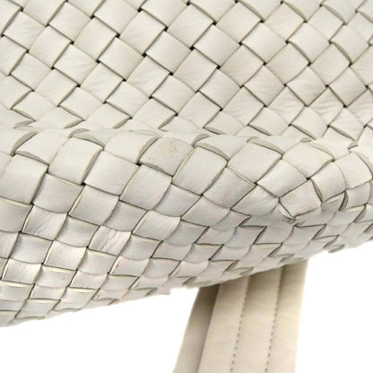 Bottega Veneta Ivory Lambskin Intrecciato Duffle Handbag