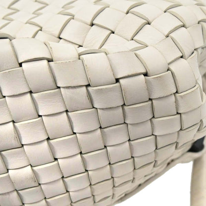 Bottega Veneta Ivory Lambskin Intrecciato Duffle Handbag