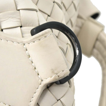 Bottega Veneta Ivory Lambskin Intrecciato Duffle Handbag