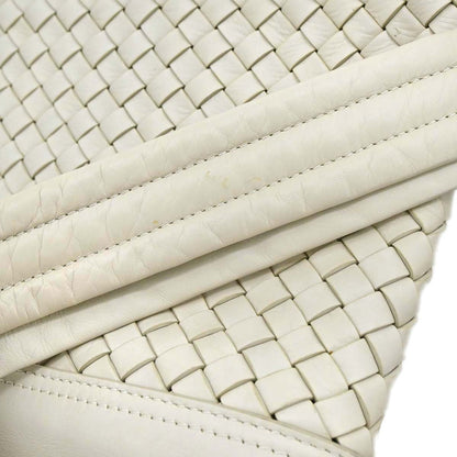 Bottega Veneta Ivory Lambskin Intrecciato Duffle Handbag