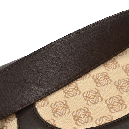 Loewe Beige Brown Canvas Anagram Turnlock Handbag