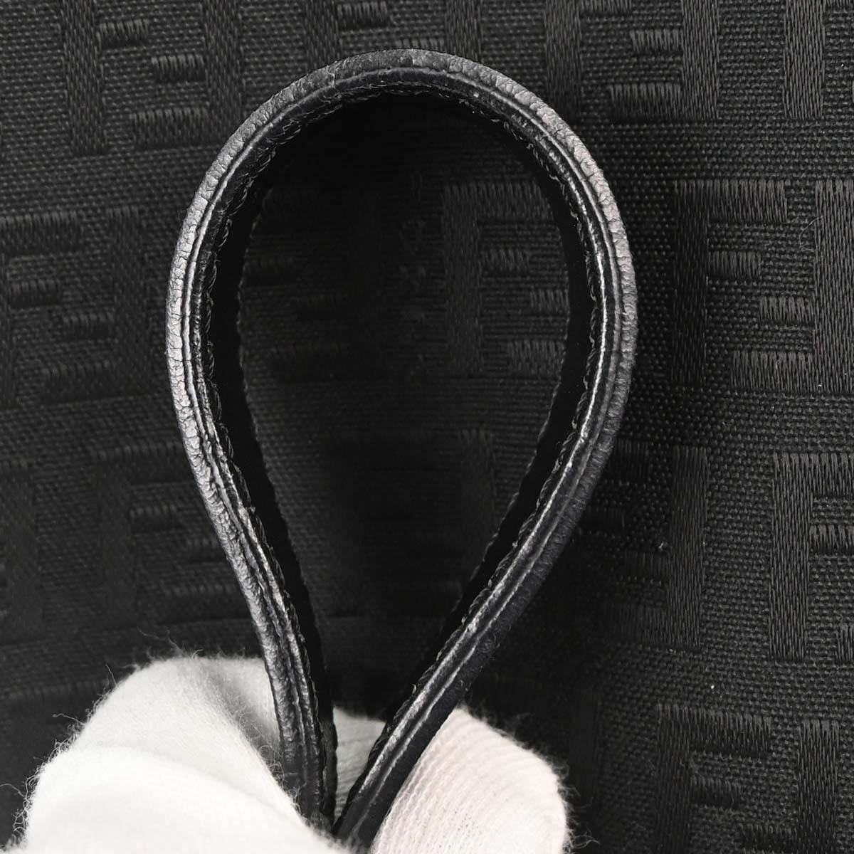 Fendi Black Canvas Zucchino Mamma Baguette Handbag