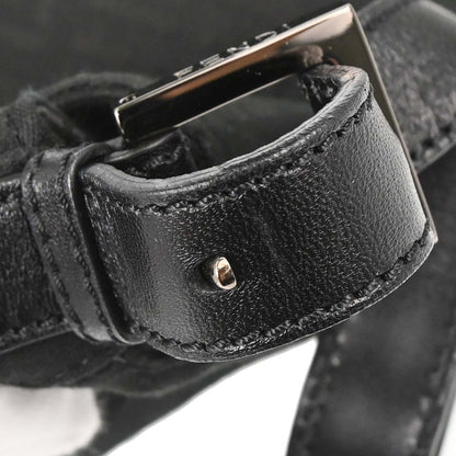 Fendi Black Canvas Zucchino Mamma Baguette Handbag