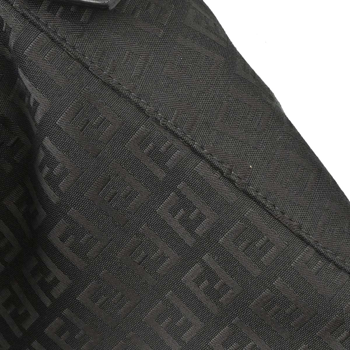 Fendi Black Canvas Zucchino Mamma Baguette Handbag
