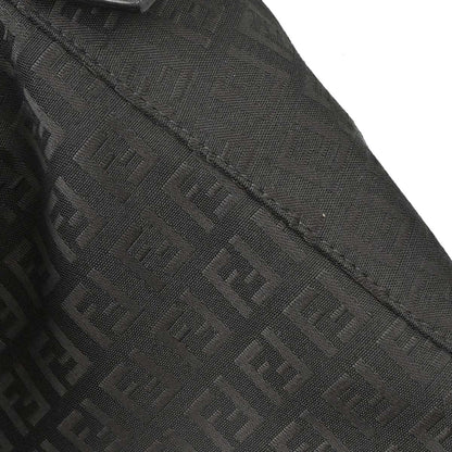 Fendi Black Canvas Zucchino Mamma Baguette Handbag