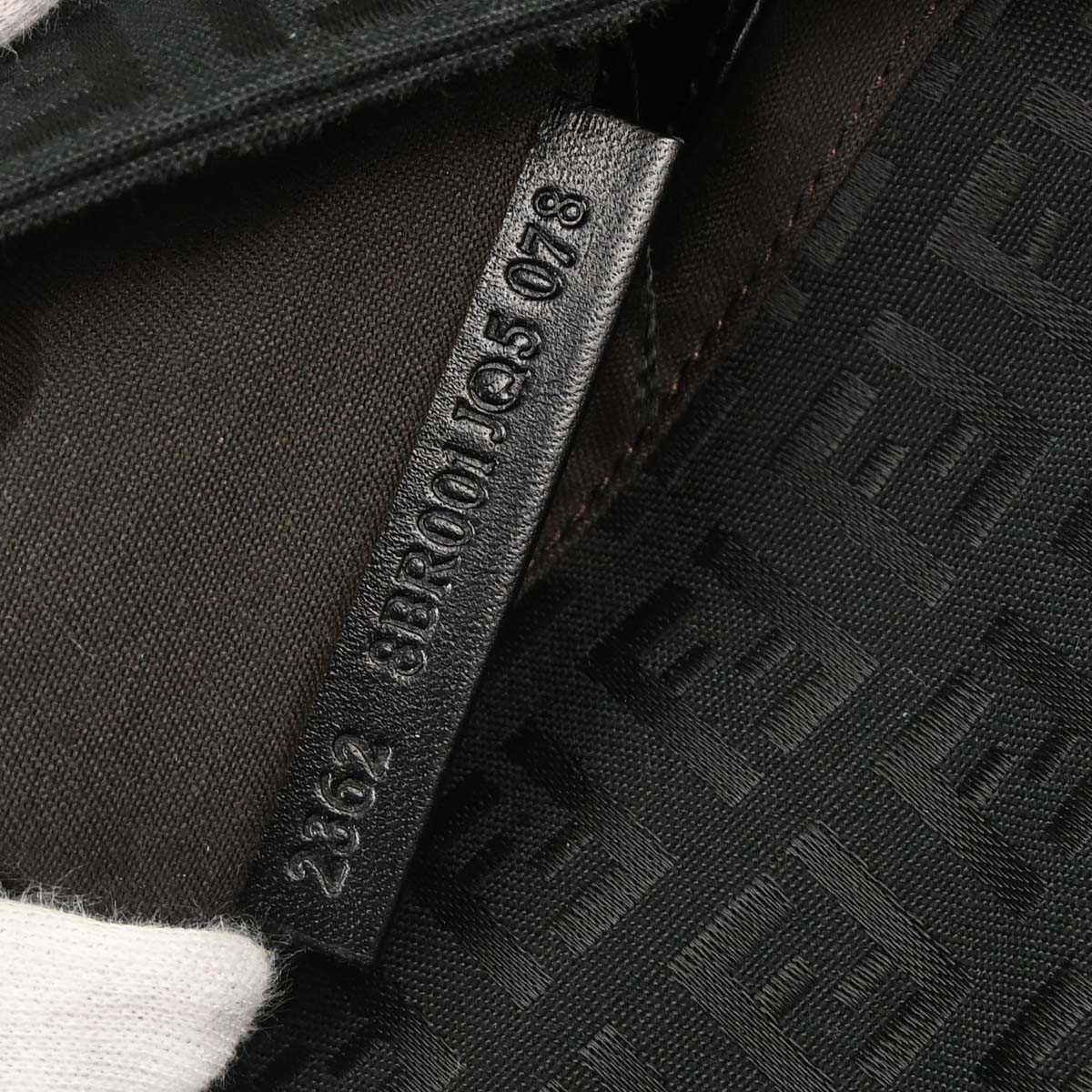 Fendi Black Canvas Zucchino Mamma Baguette Handbag