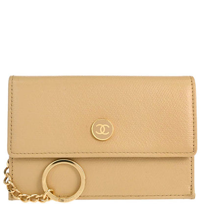 Chanel Beige Leather Coin Purse Wallet