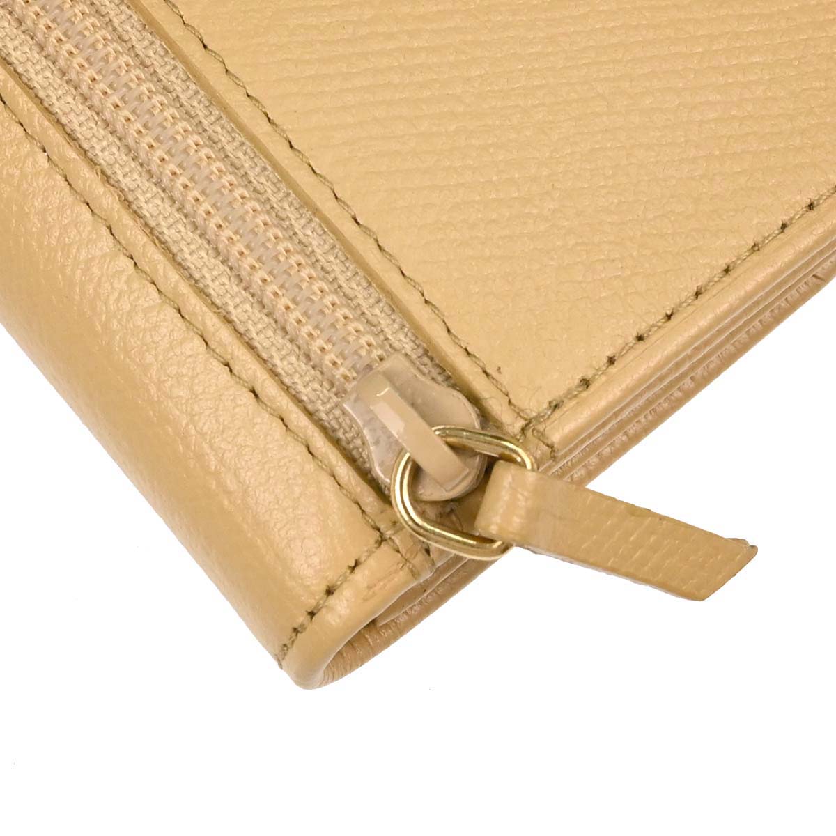 Chanel Beige Leather Coin Purse Wallet