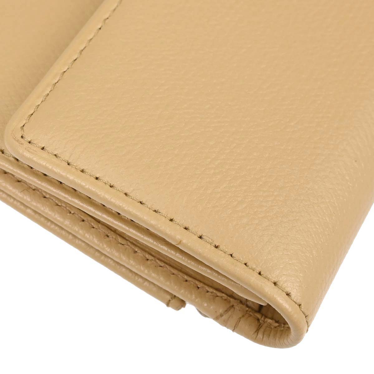 Chanel Beige Leather Coin Purse Wallet