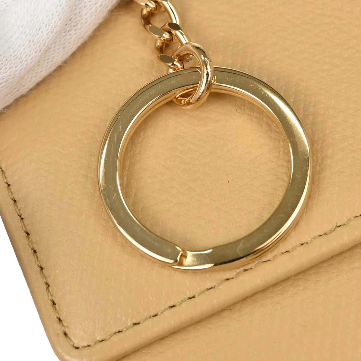 Chanel Beige Leather Coin Purse Wallet