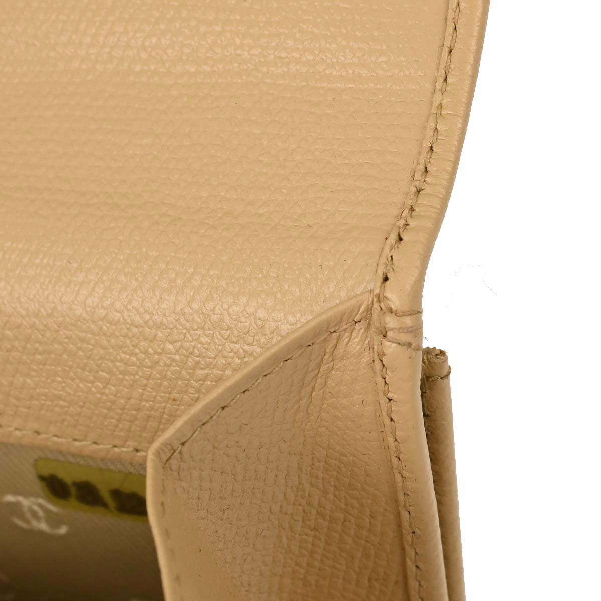 Chanel Beige Leather Coin Purse Wallet