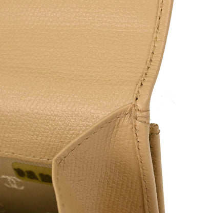 Chanel Beige Leather Coin Purse Wallet