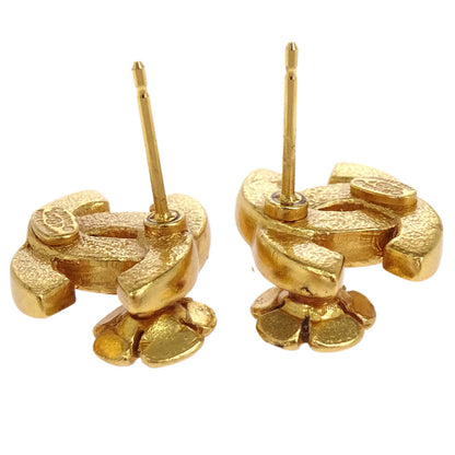 Chanel Pierced Earrings CC Flower Gold 03P