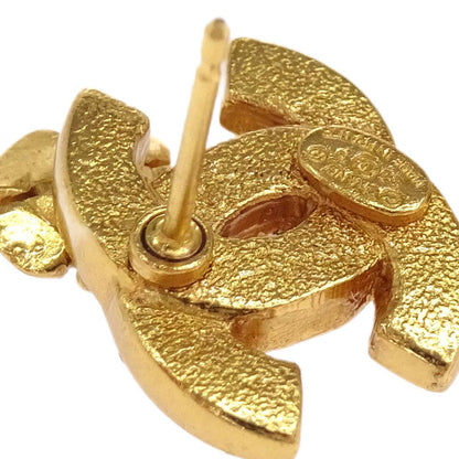 Chanel Pierced Earrings CC Flower Gold 03P