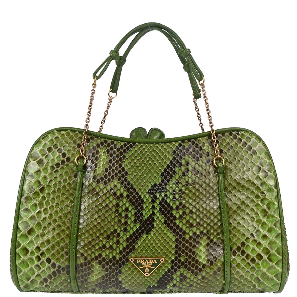 Prada * Green Python Handbag
