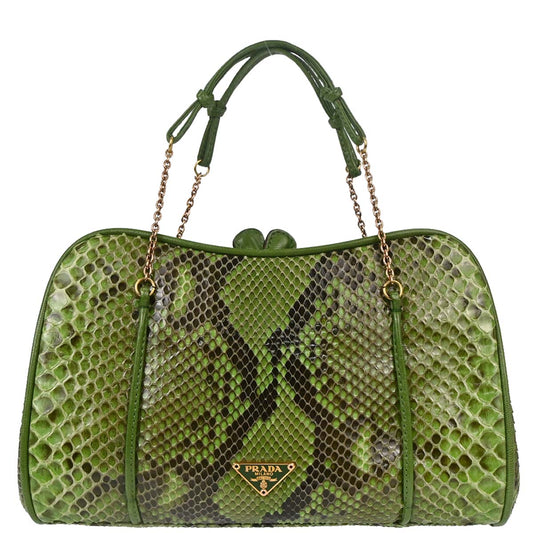 Prada * Green Python Handbag