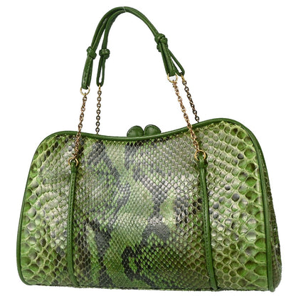 Prada * Green Python Handbag