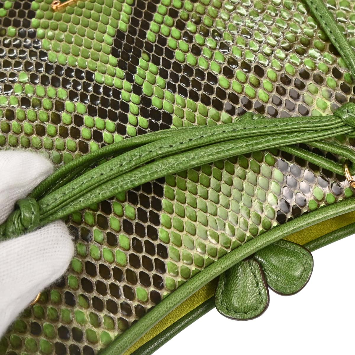 Prada * Green Python Handbag
