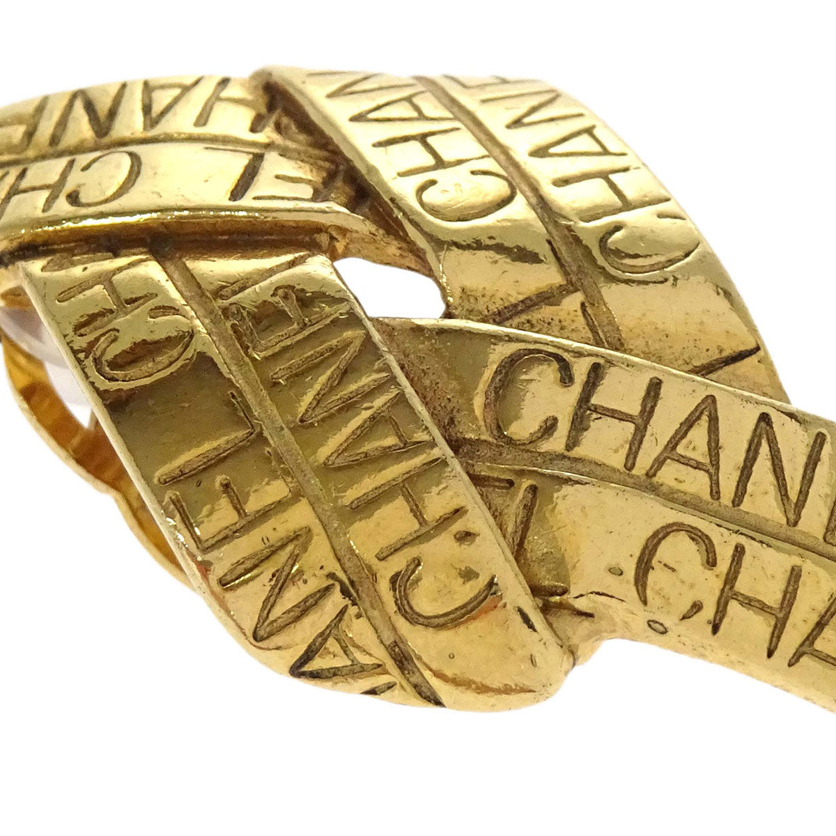 Chanel Rhombus Clip-On Earrings Gold 96P