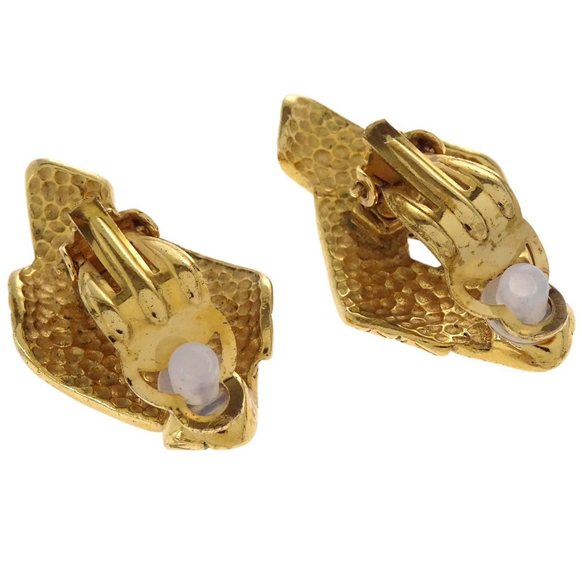 Chanel Rhombus Clip-On Earrings Gold 96P