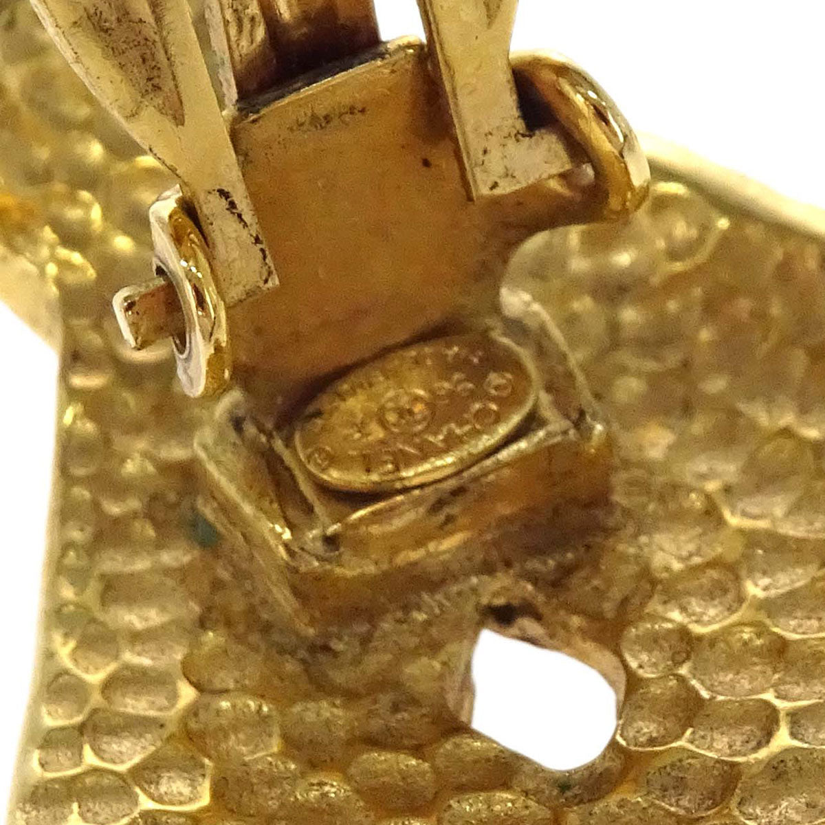 Chanel Rhombus Clip-On Earrings Gold 96P